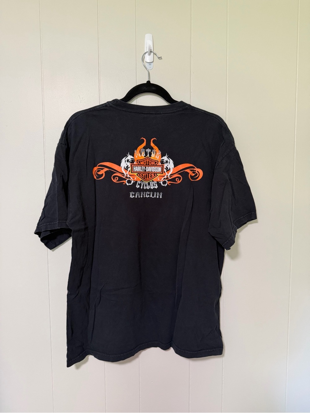 Harley-Davidson Black Tee with Flaming Eagle Graphic - Picture 2 of 3